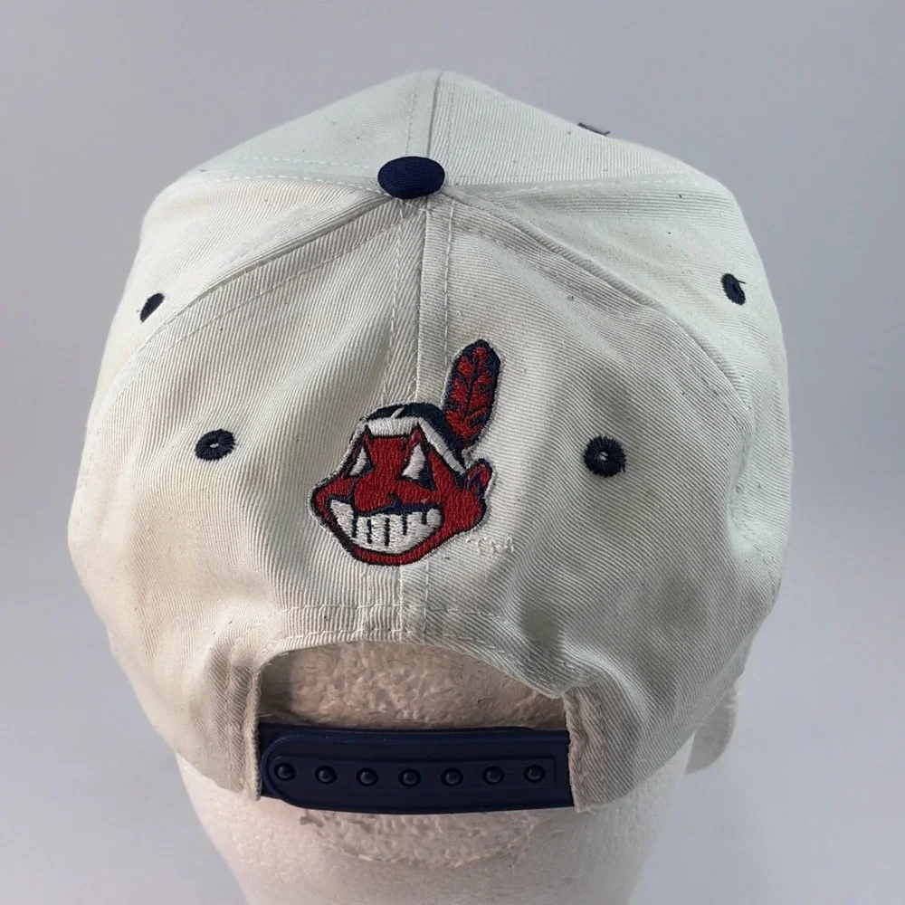 Vintage Cleveland Indians Hat Cap Snap Back Chief Wahoo Drew Pearson Twill 90's